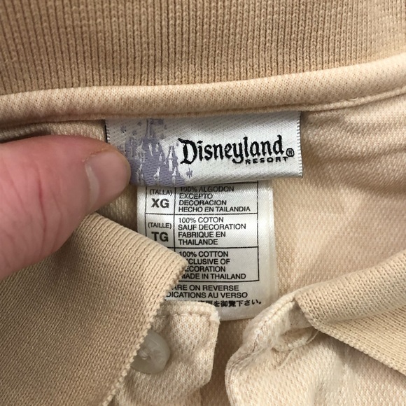 DisneyLand Resort Beige Off White Mickey Mouse Disney Golf Polo Shirt Mens XL - Picture 4 of 6